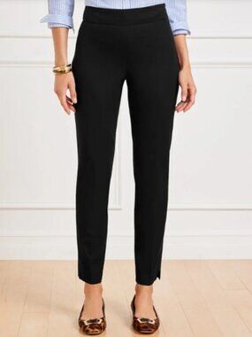 NWT Talbots Black Chatham Ankle Pants Classy Cotton Business Casual Office - 8P